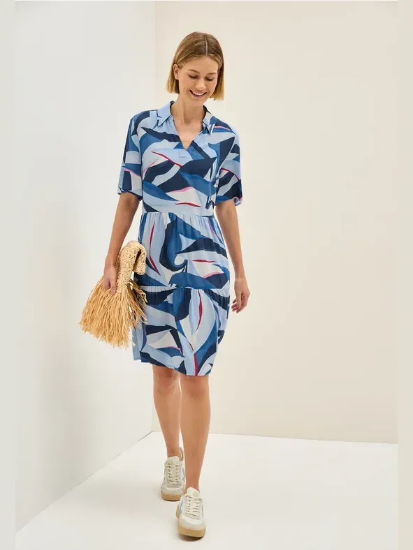 cecil Jurk met volants Blauw
