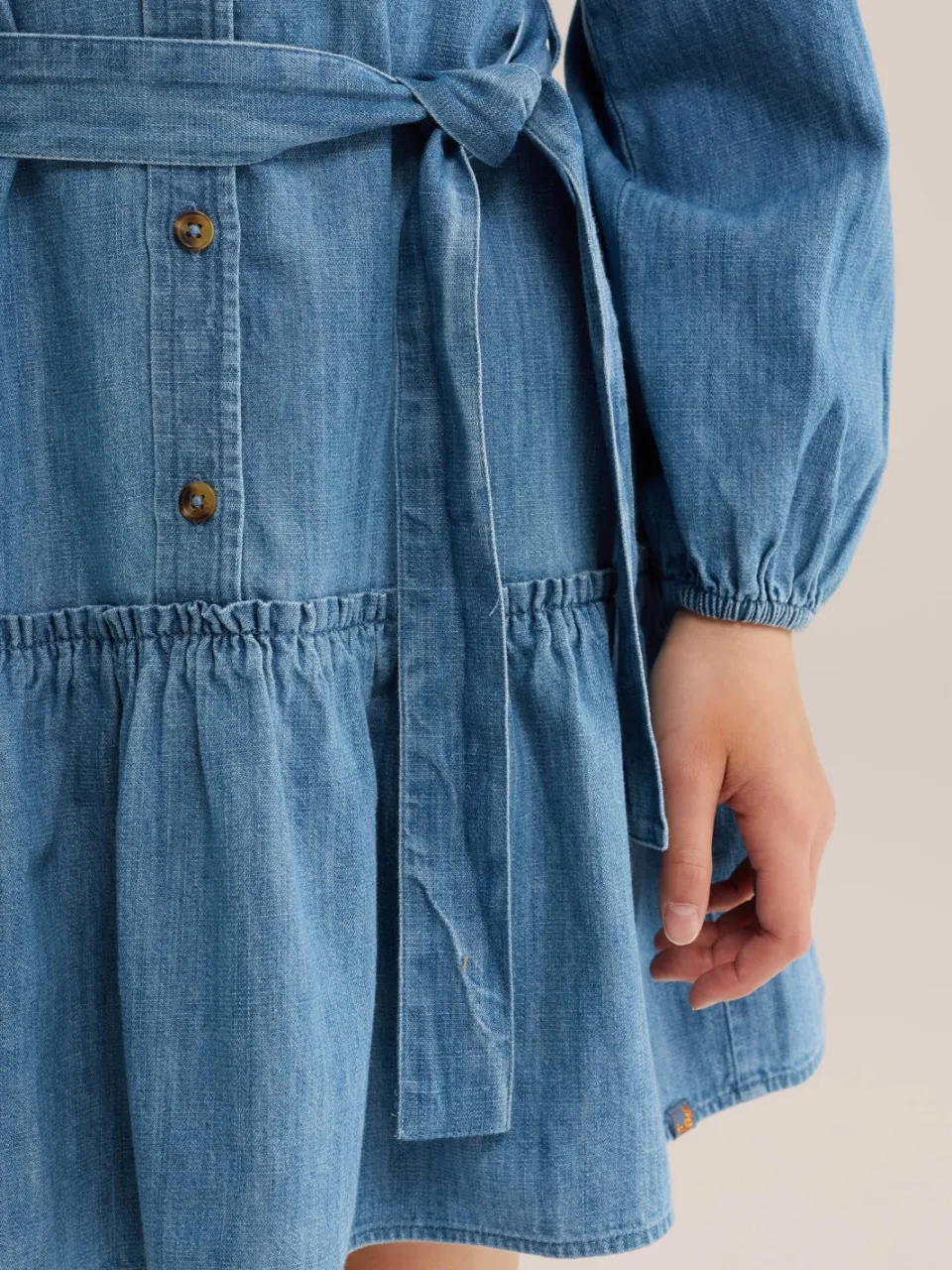 WE Fashion spijkerjurk met ruches blauw, foto 7