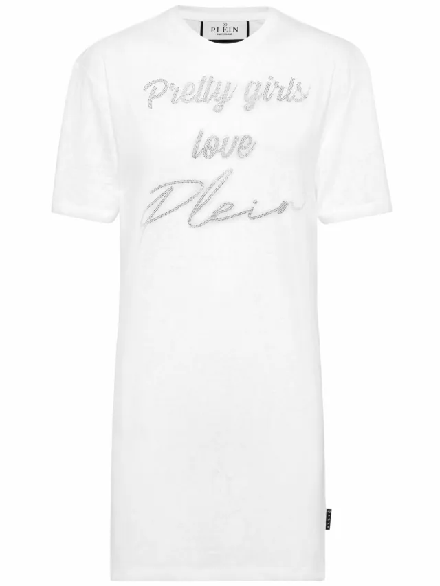 Philipp Plein T-Shirt Jurk Kort wit, foto 2