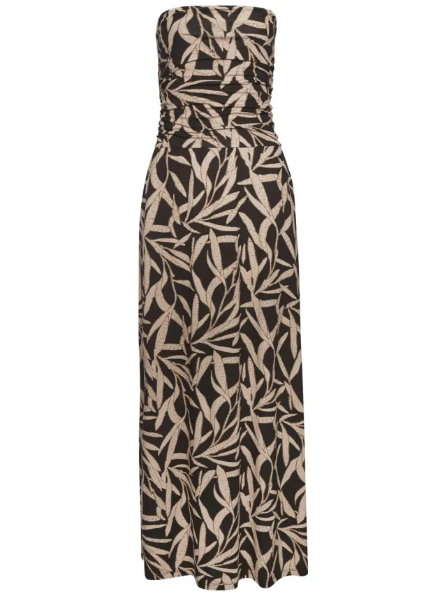 Maxi-jurk zwart/taupe bedrukt, foto 2