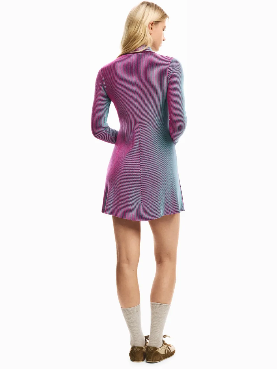 Desigual korte jurk paars, foto 3