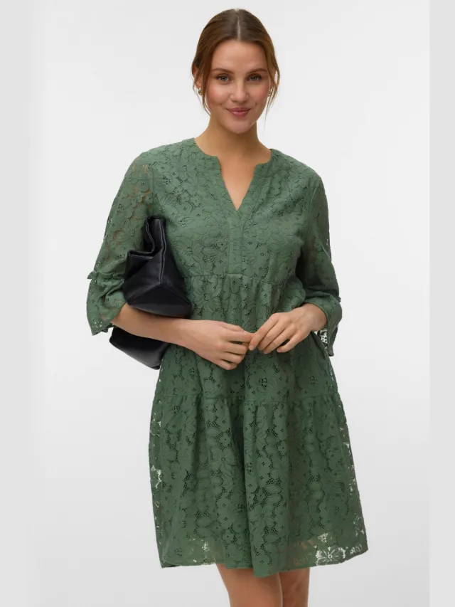 Vero Moda VMHONEY kanten jurk groen