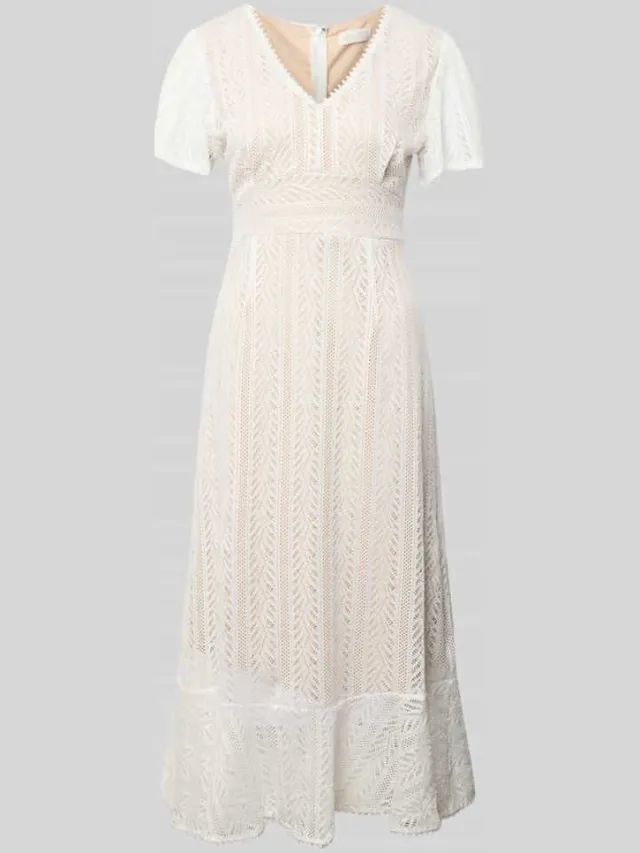 Apricot Midi-jurk van gehaakt kant met V-hals ecru, foto 2
