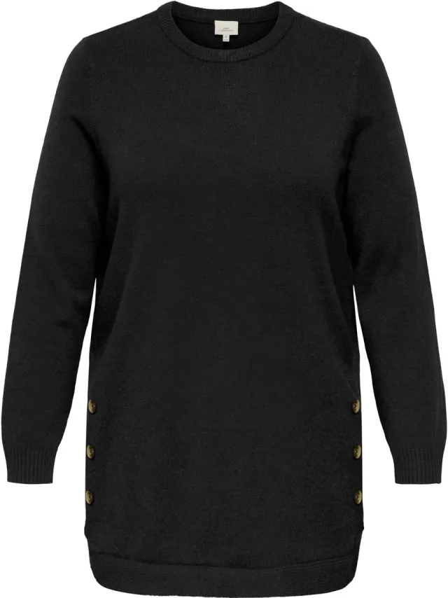 Only Carmakoma Gebreide jurk CARMARGARETHA Korte jurk Black 1