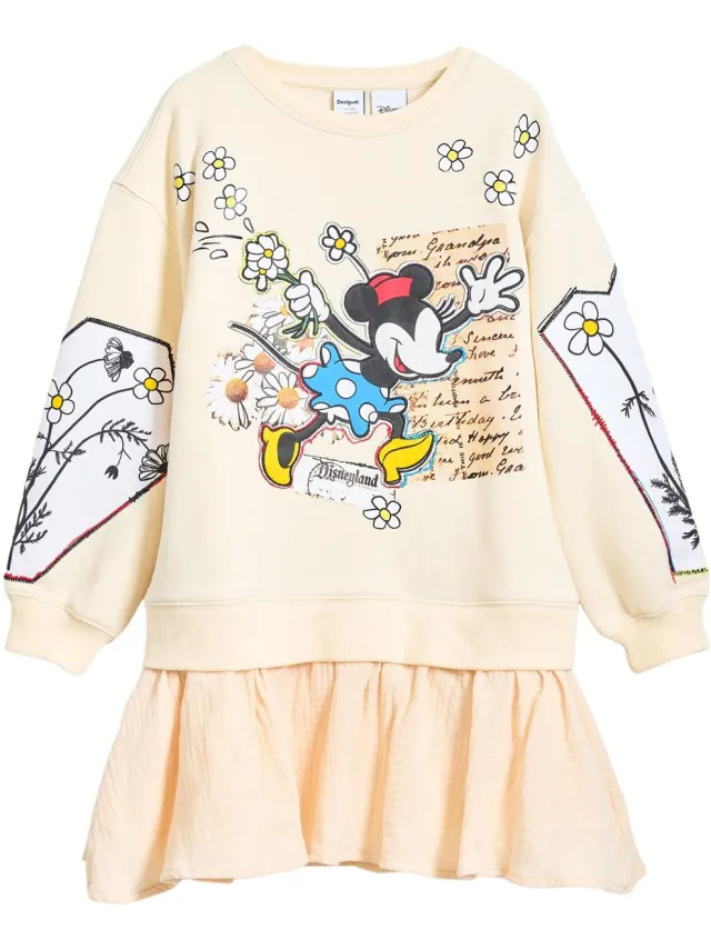 Desigual Meisjes t-shirt jurk Desigual Minnie beige