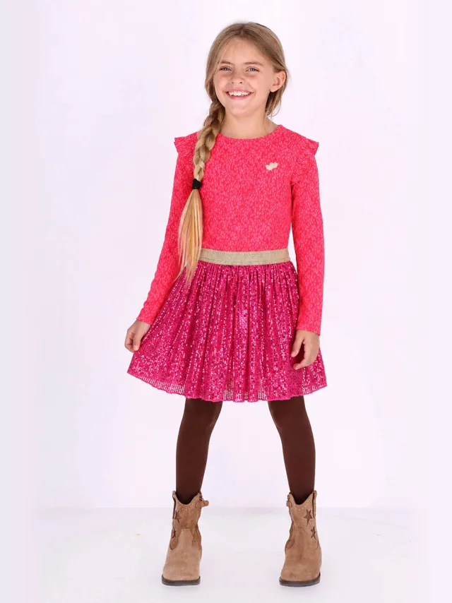 B.Nosy Diana glitterjurk met pailletten roze
