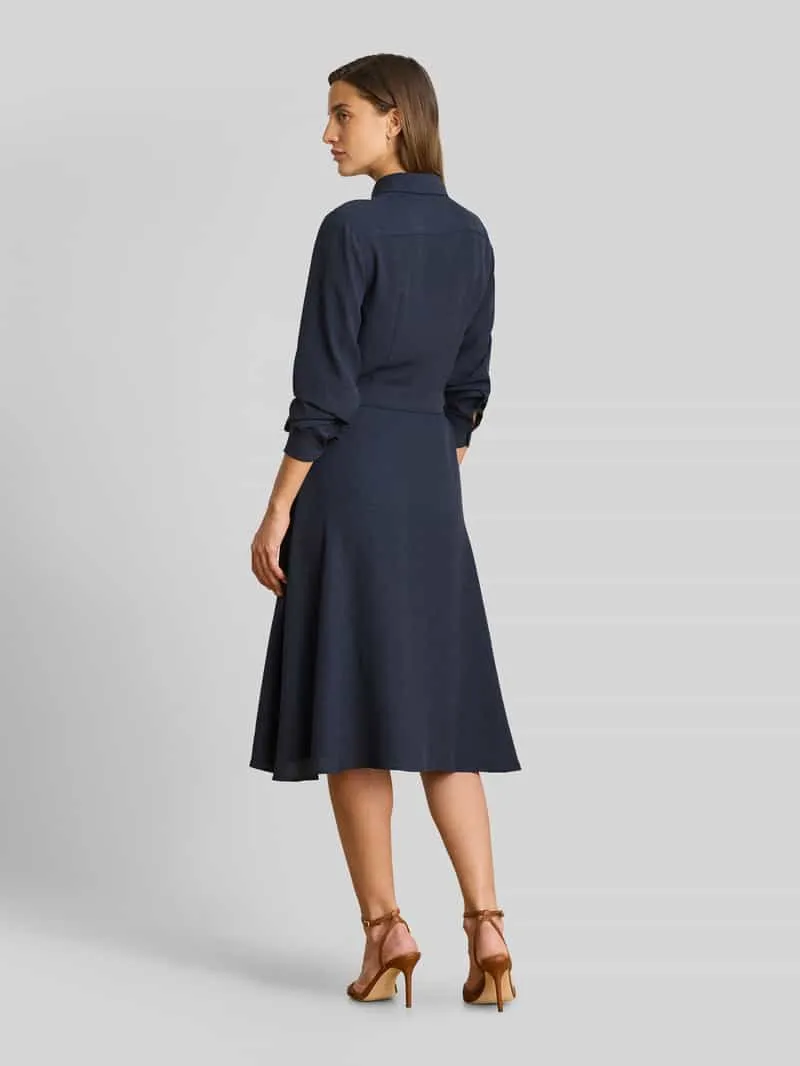 Lauren Ralph Lauren overhemdjurk met tailleriem marineblauw, foto 3