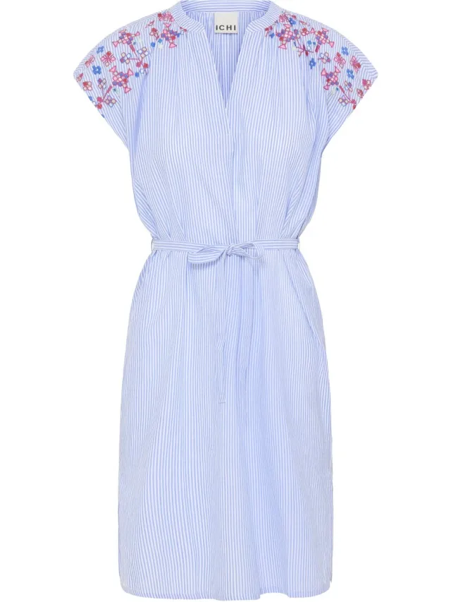 Ichi IHKALTHEA DR - Dames - Mini jurken BLUE/WHITE STRIPE