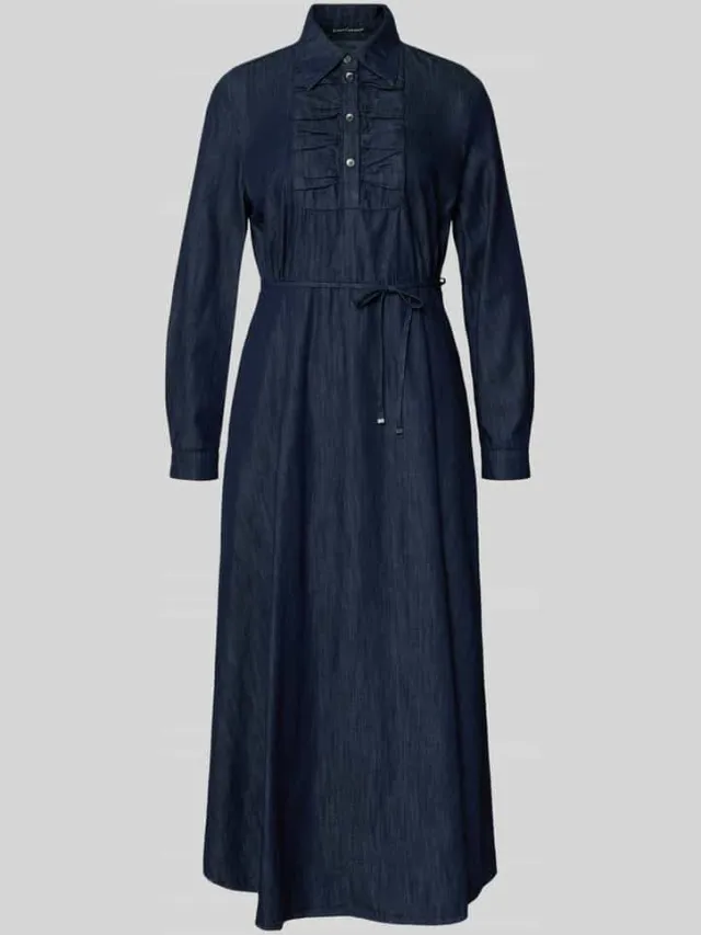 LUISA CERANO Midi-jurk met strikceintuur jeansblauw, foto 2