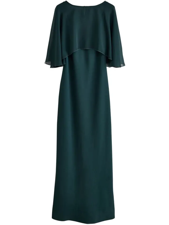 Next Dames - Lange Cape-jurk voor bruidsmeisjes en bruiloftsgasten - Groen Green