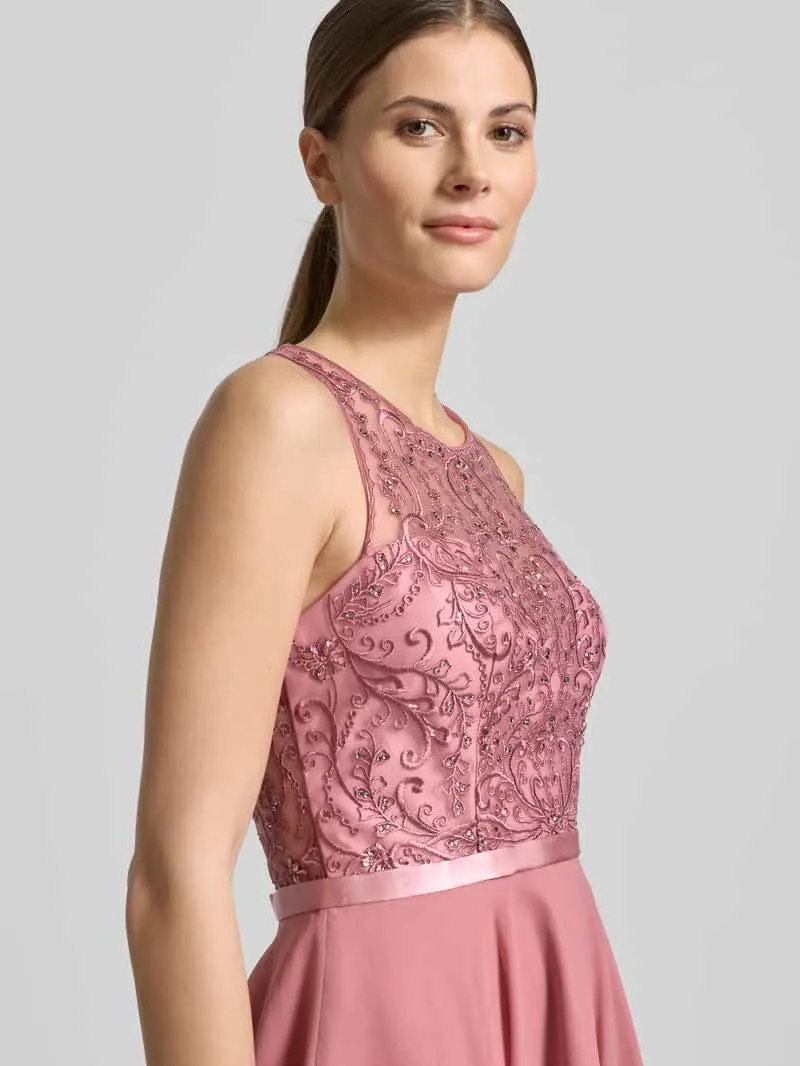 LUXUAR FASHION Cocktailjurk met ronde hals mauve, foto 4