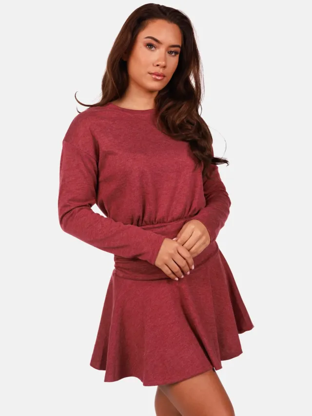 Getdrezzed Jurk met elastische taille bordeaux