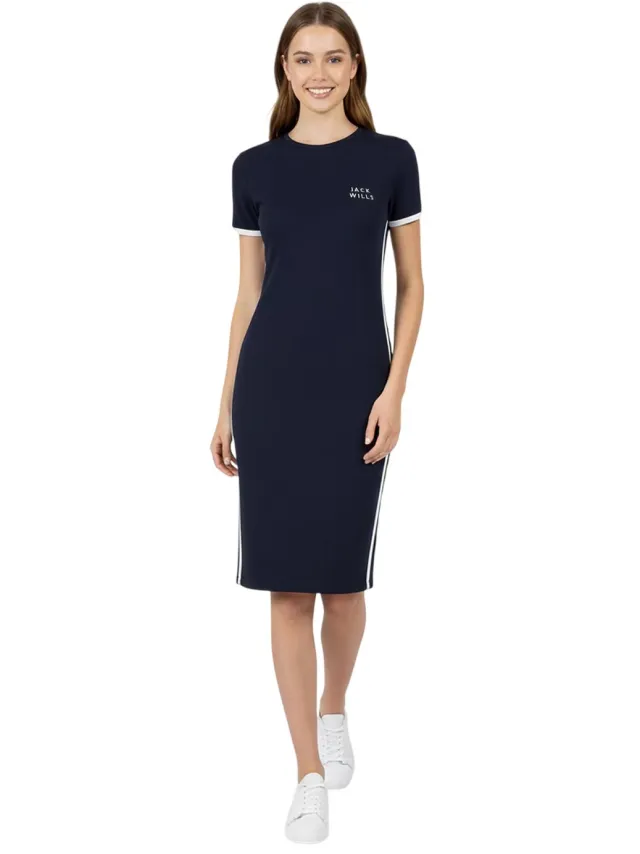 Jack Wills Dames/Dames Goodrington Zijgestreepte Mini Jurk (Marine) Marineblauw
