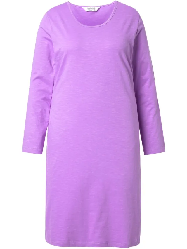 Angel of Style Dames - Jersey jurk nauwsluitende A-lijn lange mouw - Purper
