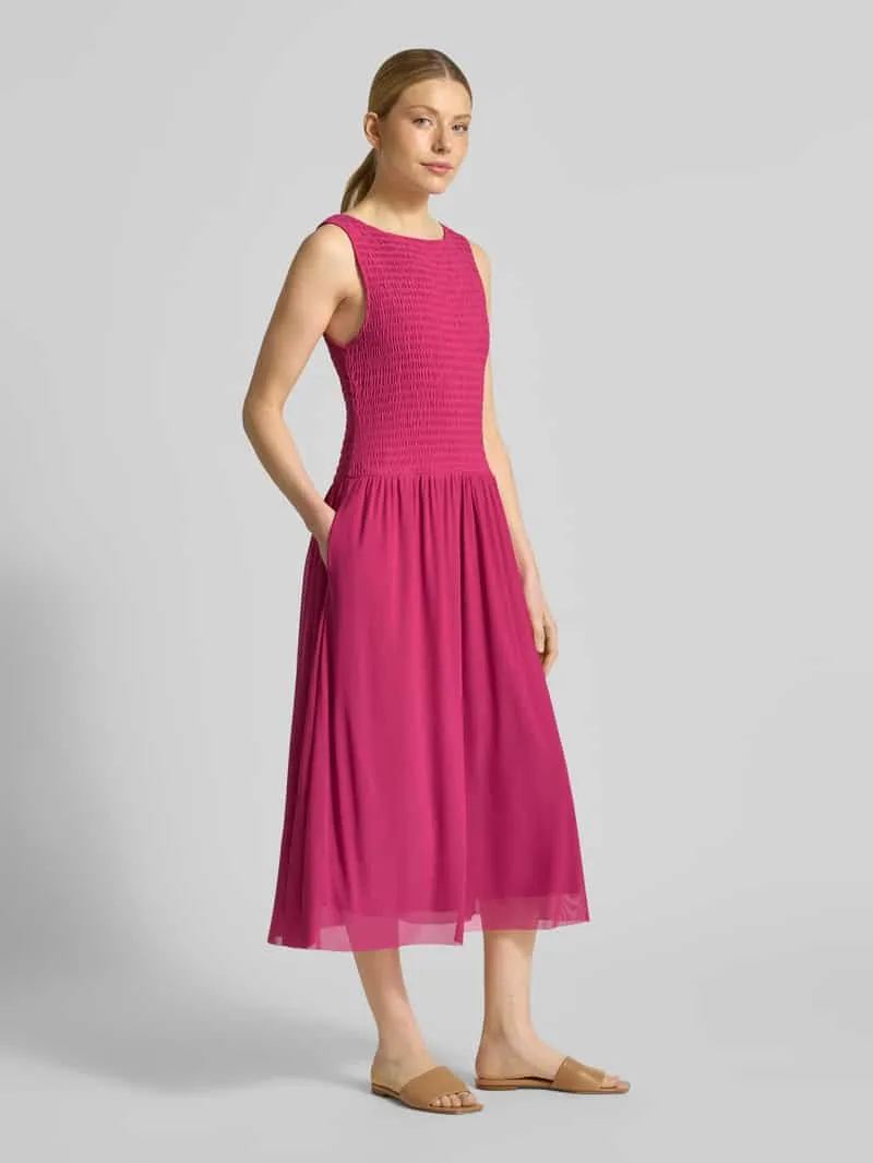Christian Berg Woman Selection Midijurk van mesh met smokdetails felroze, foto 2