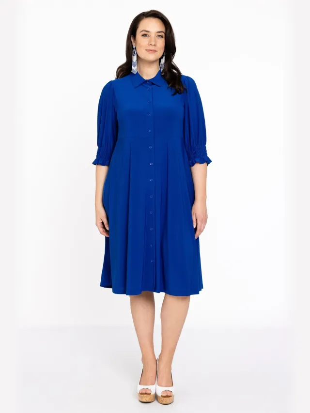 Yoek Jurk met knopen | Blauw, foto 2