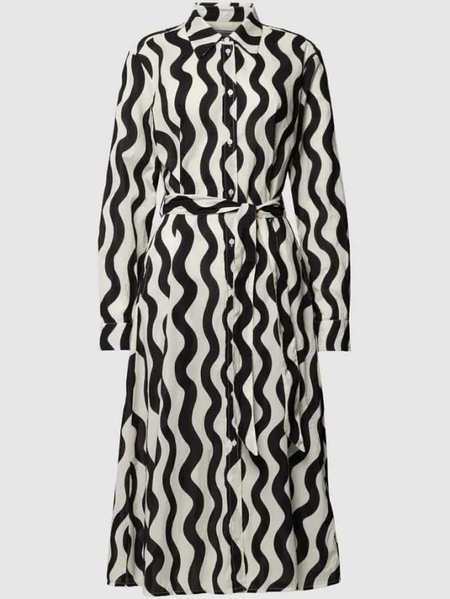White Label Midi-jurk met all-over motief zwart, foto 2