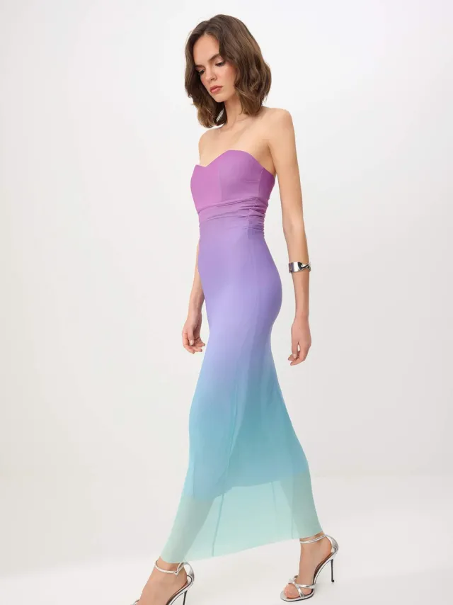 Trendyol TRENDYOLMİLLA Dames Meerkleurig Kleurverloop Maxi Mouwloos Bodycon Jurken veelkleurig, foto 2