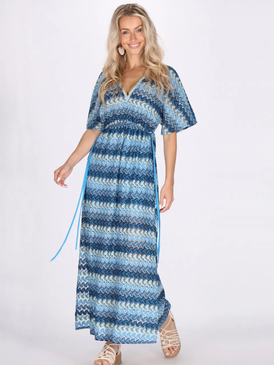 IZIA Jurk Dames Blauw Veelkleurig