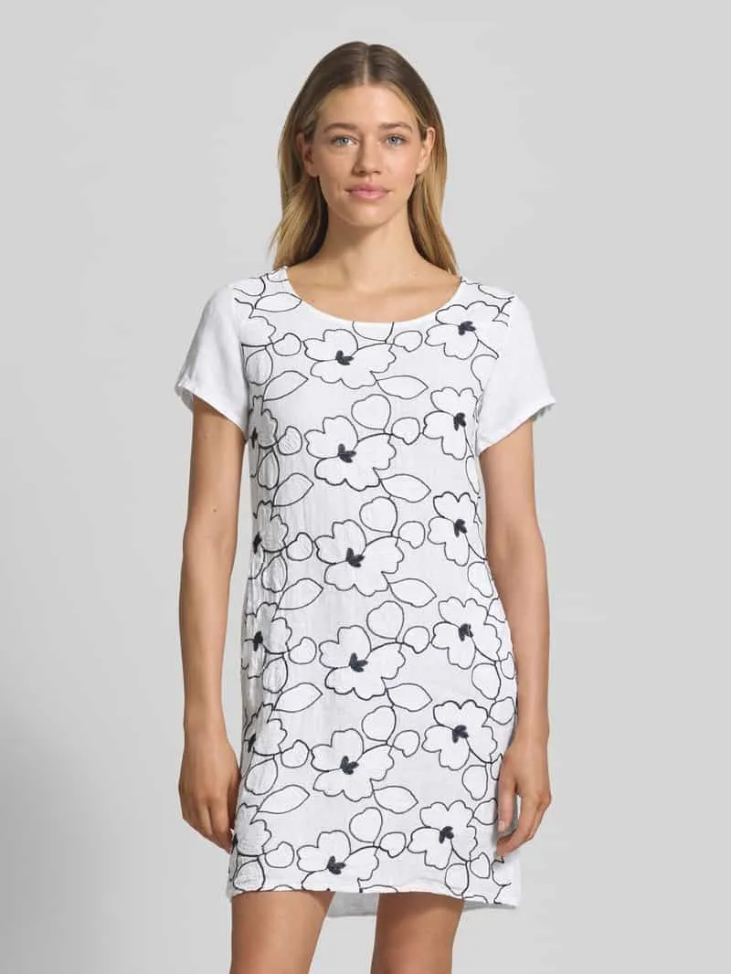 ZABAIONE mini-jurk van linnenmix in all-over look model 'No44vaa' Wit