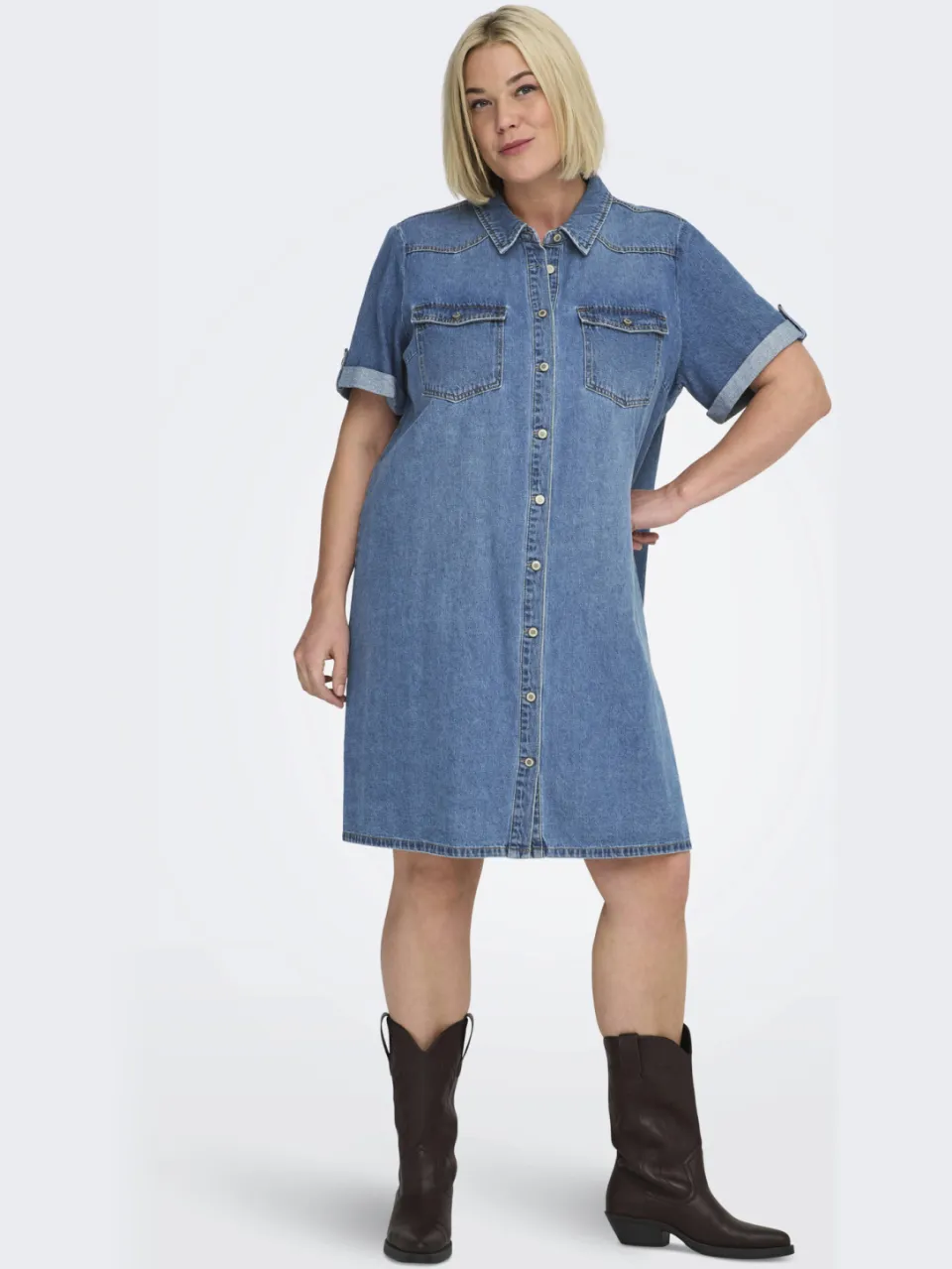 Only Carmakoma Carlisa denimjurk medium blue, foto 3