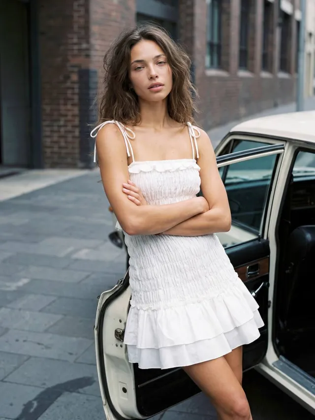 boohoo Dames Linnen-look Gesmockte Mini-jurk Met Verlaagde Zoom Ivoor