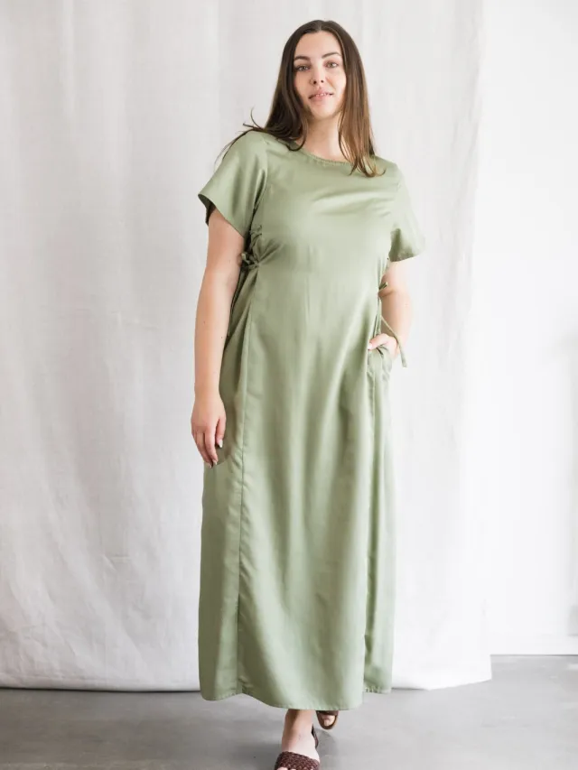 Jyoti - Fair Works dames vegan Jurk Ishani Matcha Lichtgroen