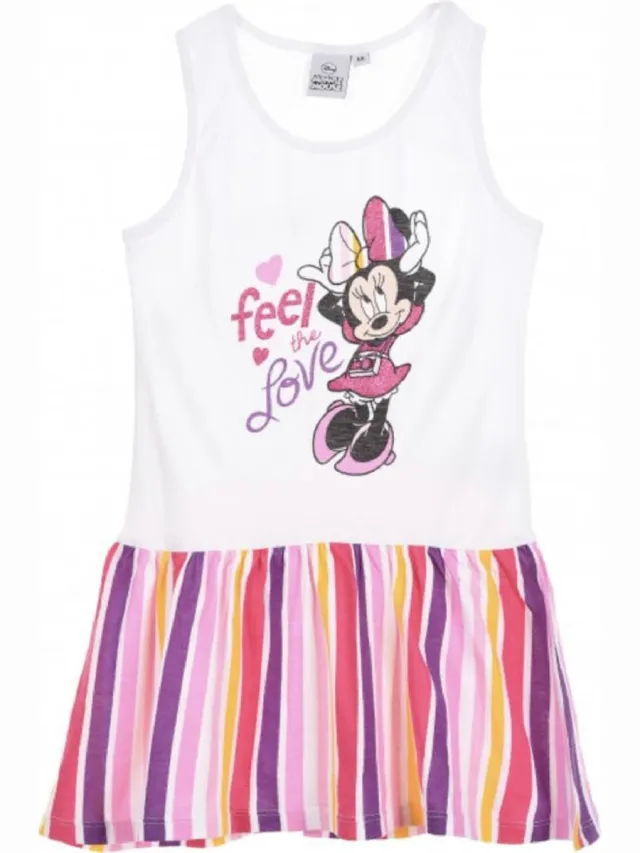 Disney Minnie Mouse zomer jurk - Feel the love - wit - maat 122/128 (8 jaar)