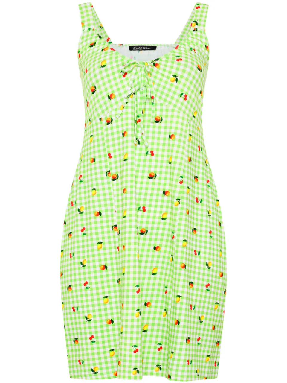 Limited Collection Groene Minijurk Met Geruit Fruitprint-56, foto 4