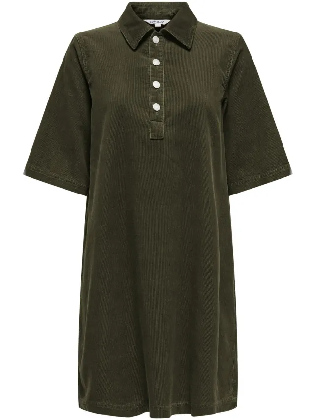 Only Onlgry Nessa Ss Cord Dress Forest Night | Kaki | Maat: