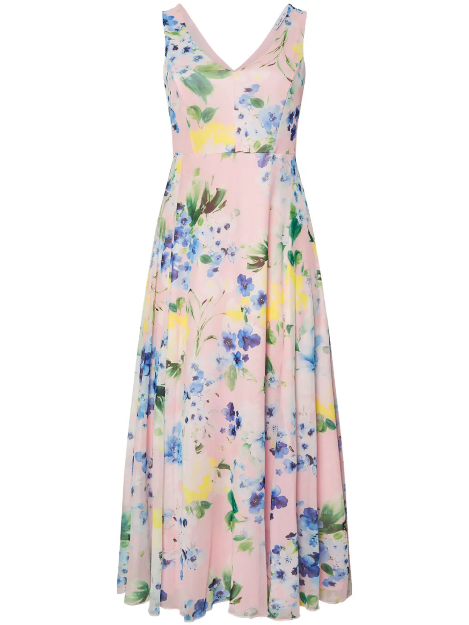 Yours London Maxi Jurk Van Mesh Met Bloemenmotief In Lichtroze/Blauw, foto 4