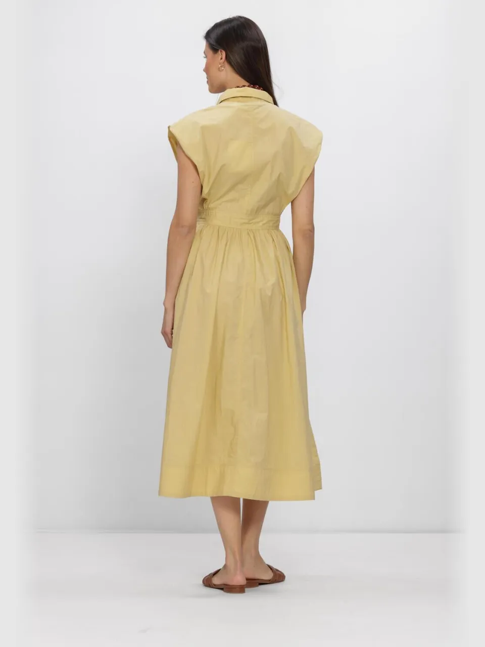 Rouge Edit Dames Jurken Rouasher S/s Midi Dress - Geel, foto 3