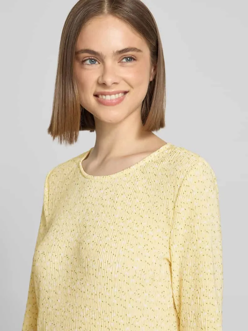 Pieces Getailleerde vrijetijdsjurk met all-over motief model 'FLORA' lichtgeel, foto 4