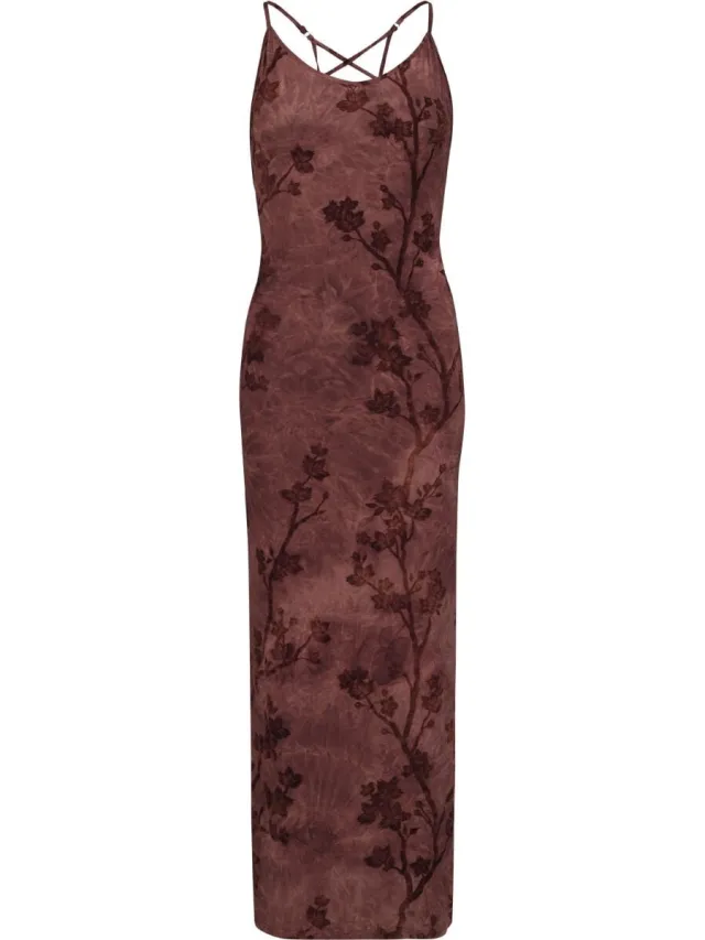 Killstar Twilight Viper Flocked Maxi Dress Dames Maxi-jurk - rood