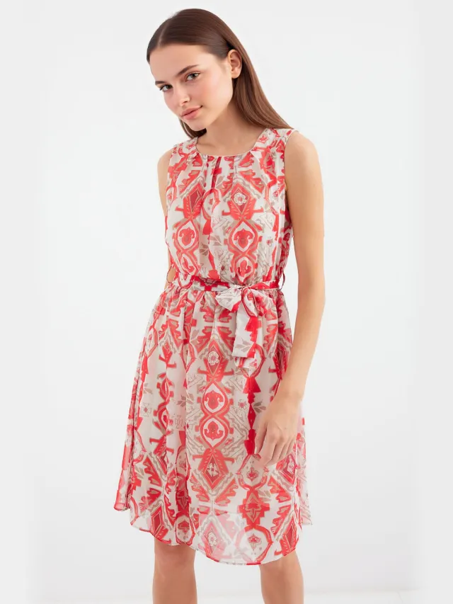 Big Dart Mini-jurk met striksluiting en strikdetail Rood
