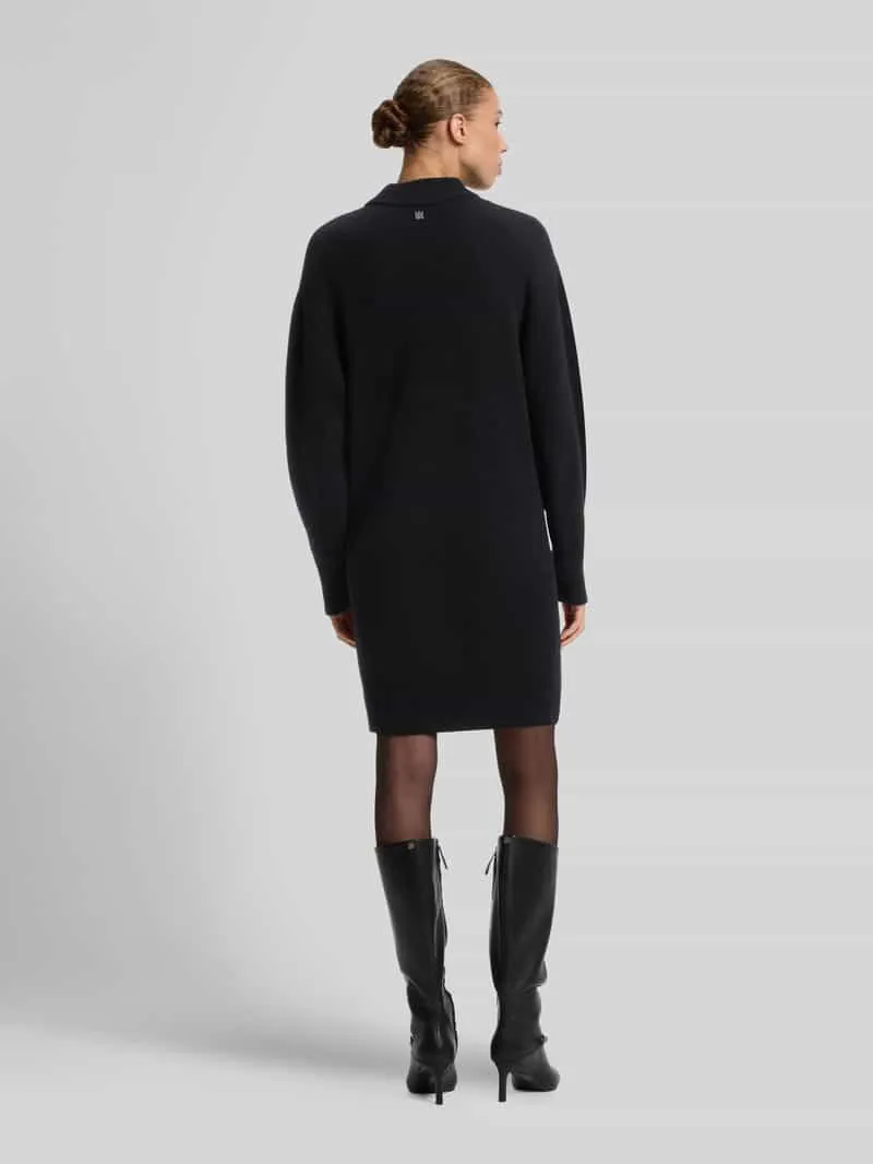 Hugo Loose fit tricotjurk van mix van wol en viscose model 'Sorelleny' zwart, foto 3