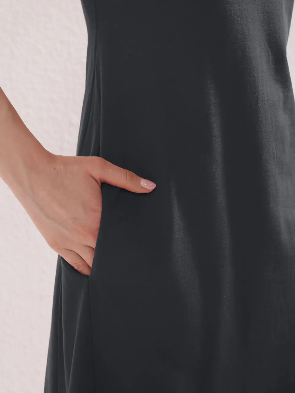 Trendyol TRENDYOLMİLLA Dames Grijs Effen Midi Kort Casual A-lijn Jurken, foto 2