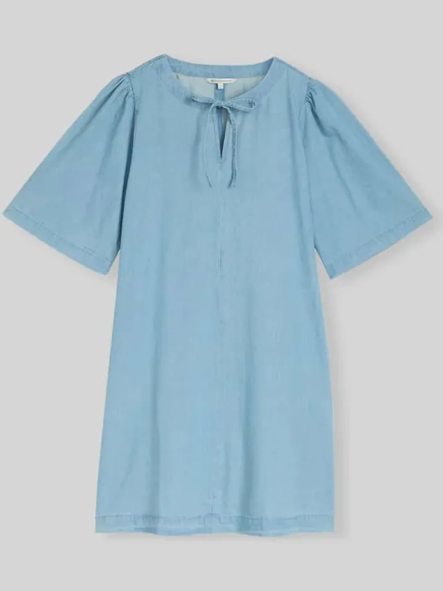 Tom Tailor regular fit vrijetijdsjurk met strikdetail lichtblauw, foto 2