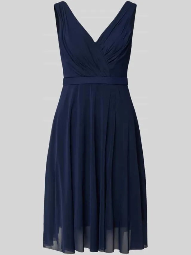 TROYDEN COLLECTION Cocktailjurk met V-hals donkerblauw, foto 2