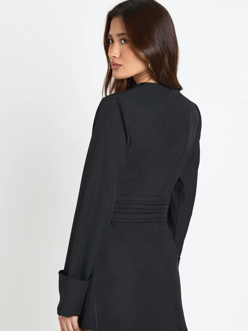 boohoo Dames Getailleerde Lange Mouwen Mini Jurk zwart, foto 3