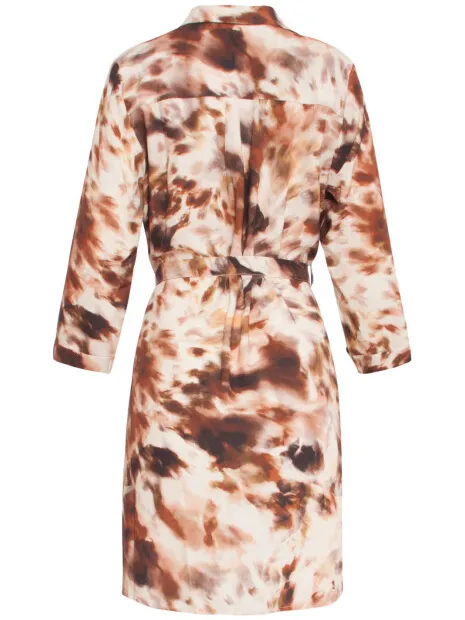 Smashed Lemon 24642 jurk met abstracte e print beige, foto 2