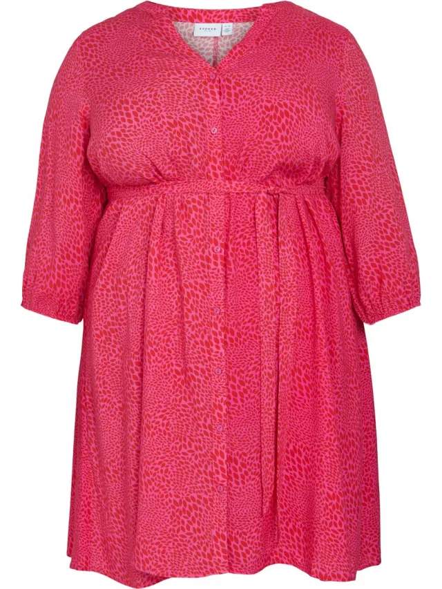 Vila EVOKED VILA VIPAYA V-NECK 3/4 DRESS/SU/CUR Dames Jurk Pink Yarrow