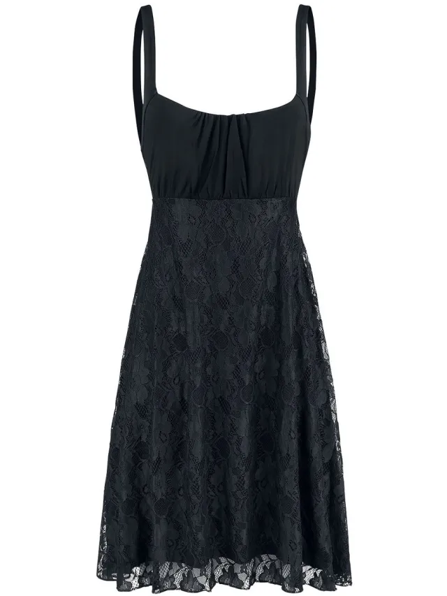 Black Premium by EMP Zwart jurkje met kanten rok - Dames