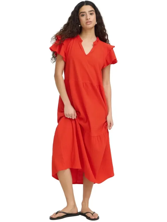 Ichi IHLIFANA DR - Dames - Midi jurken GRAPHIC HEART