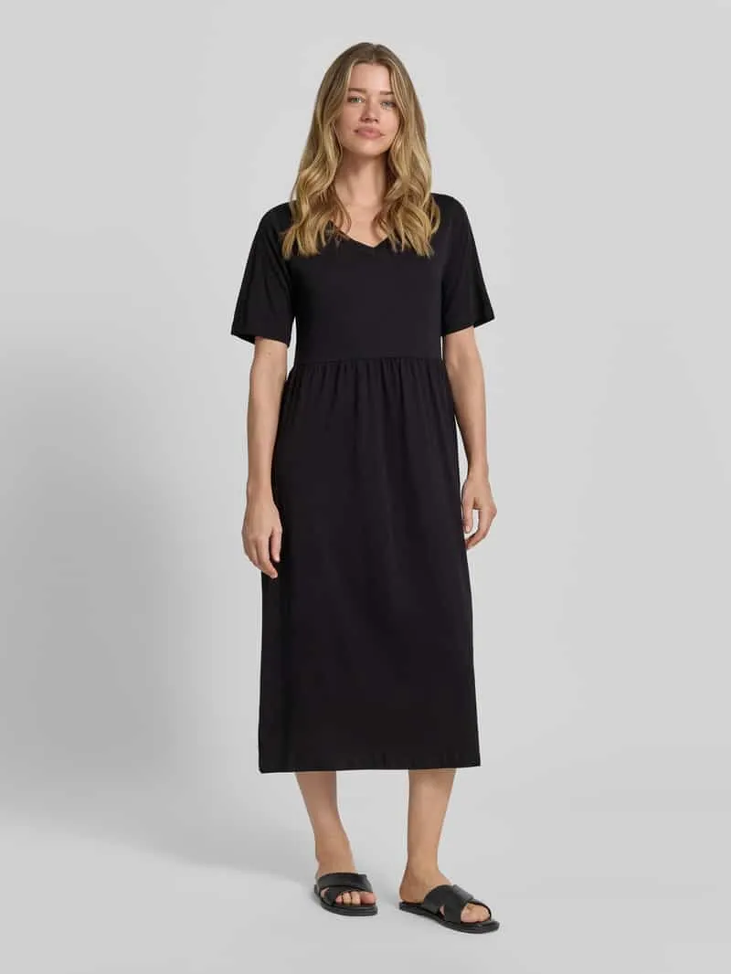 Soyaconcept midi-jurk met smokdetails model 'DERBY' BLACK