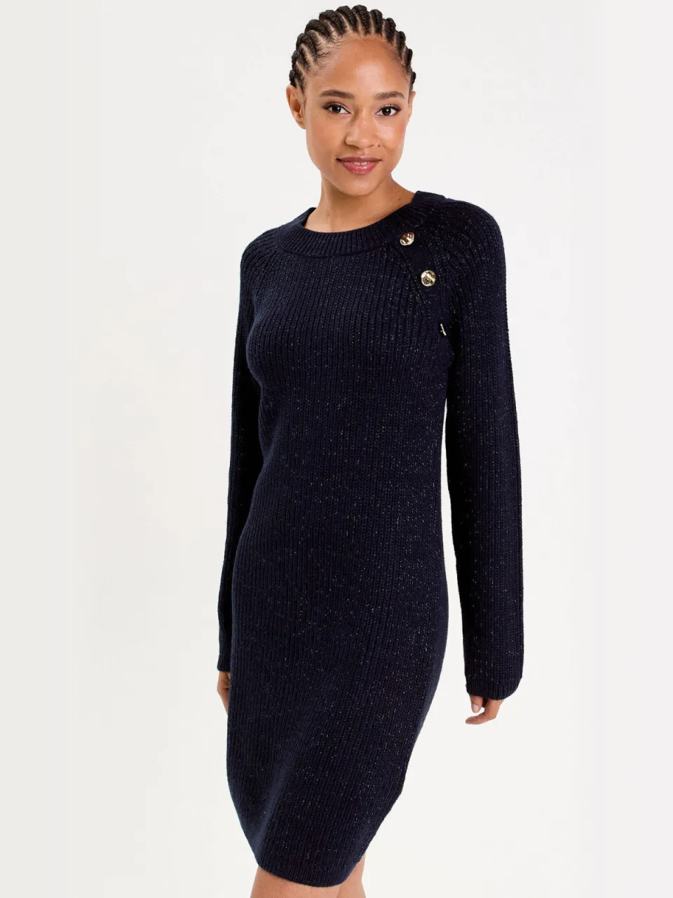 Cache Cache jurk met glitter donkerblauw, foto 3