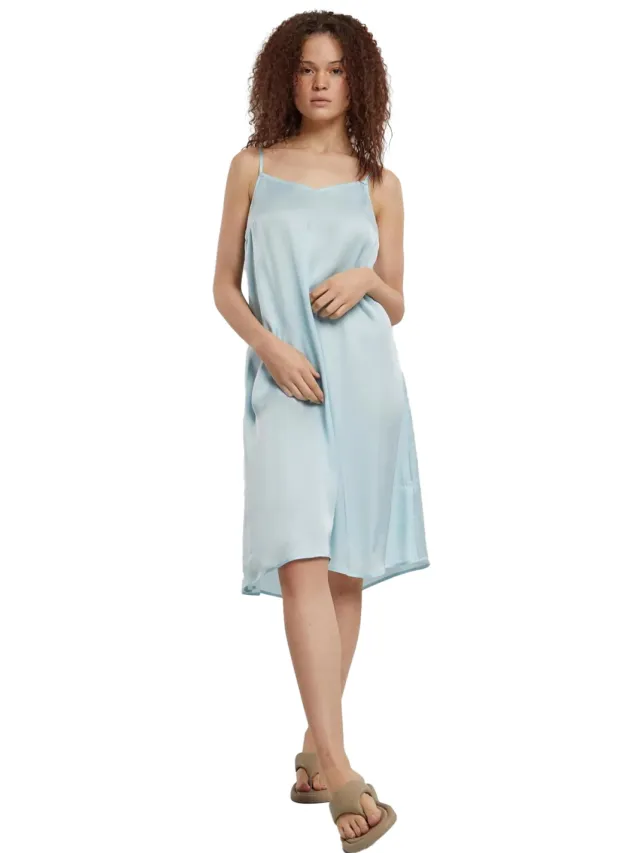 Urban Classics Dames/Dames Viscose Satijn Jurk (Oceaan Blauw)