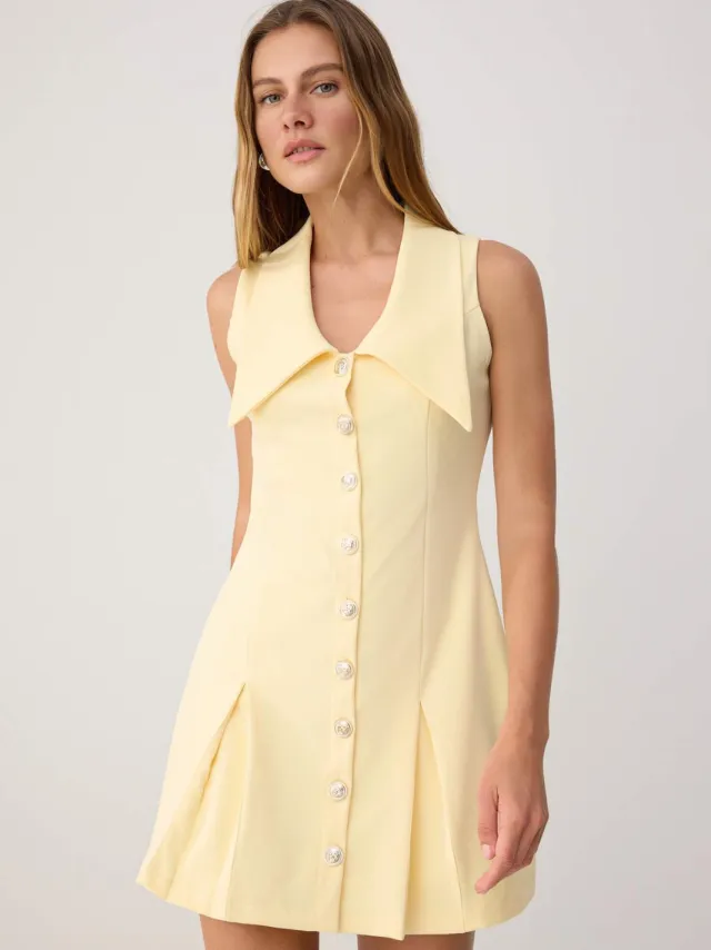 Trendyol TRENDYOLMİLLA Dames Geel Effen Kort / Mini Mouwloos Bodycon Jurken