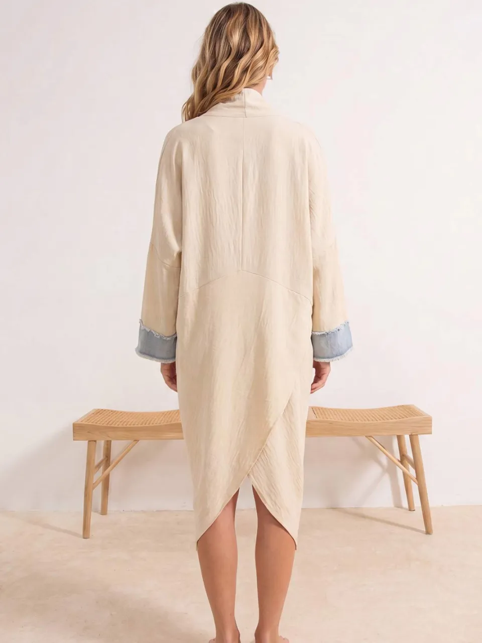 Trendyol TRENDYOLMİLLA Dames Beige Maxi Lang Strandkleding Oversized Strandjurken, foto 2