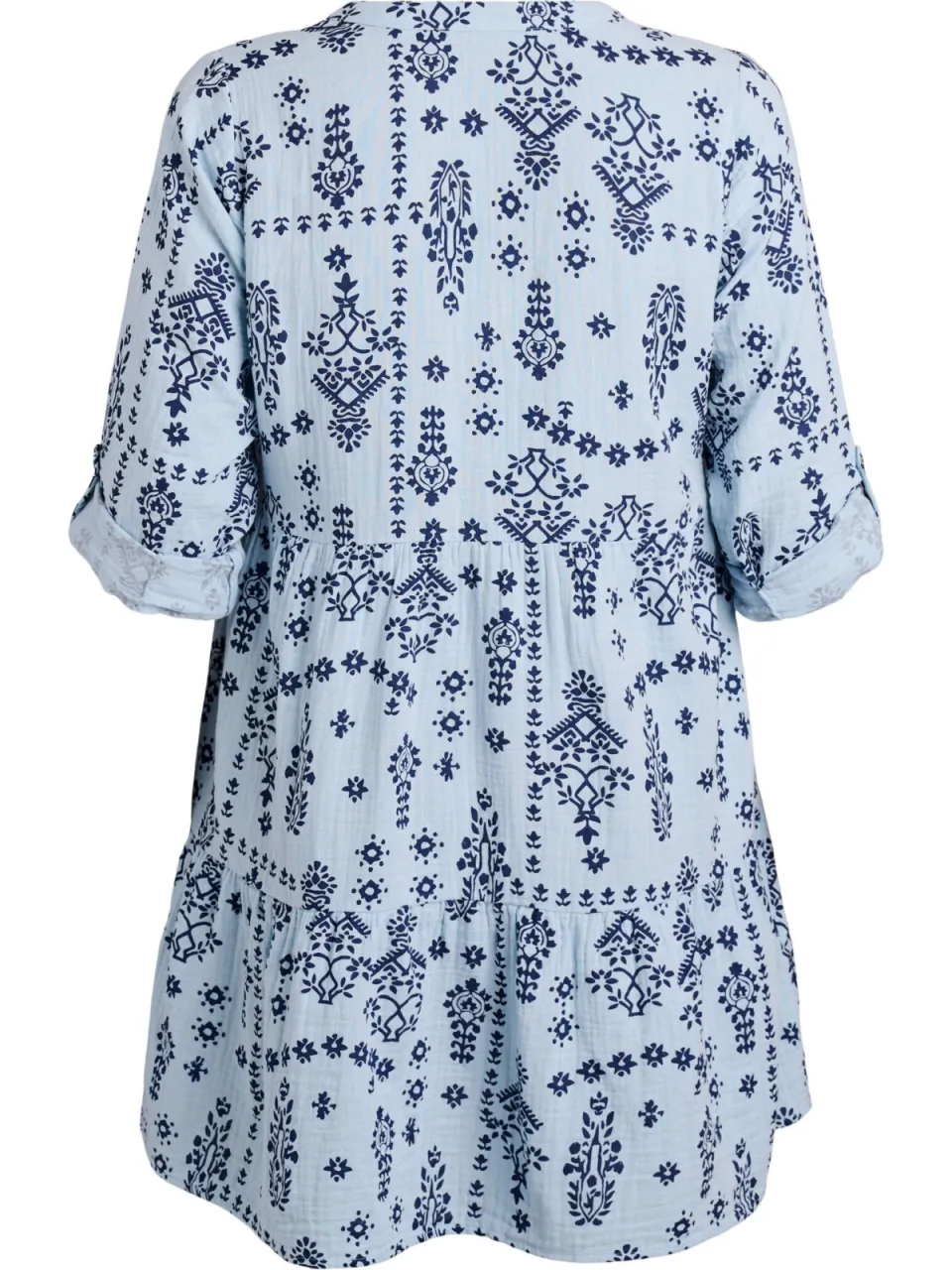 Zizzi korte zomerjurk met all over print lichtblauw, foto 3